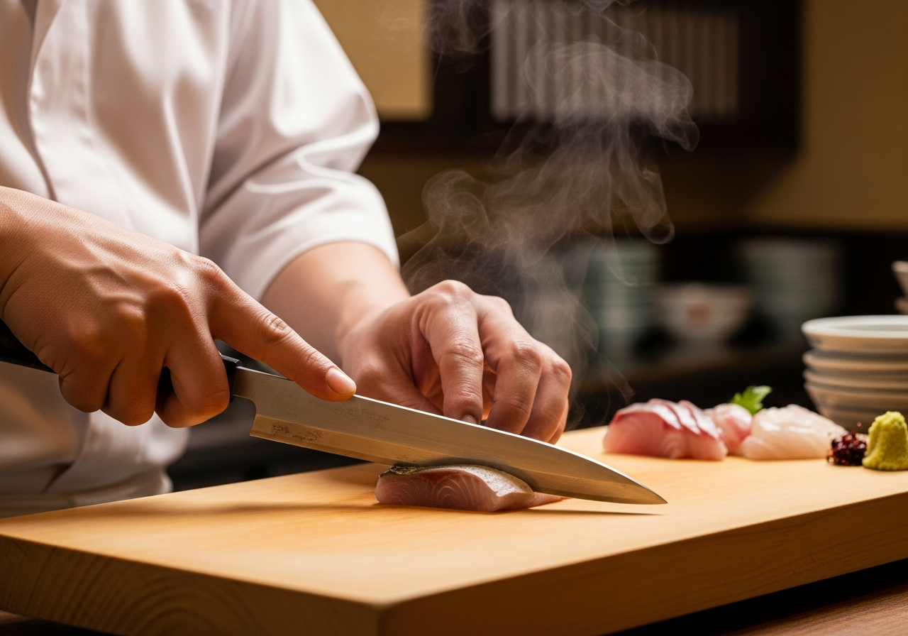 厨房で調理する手元